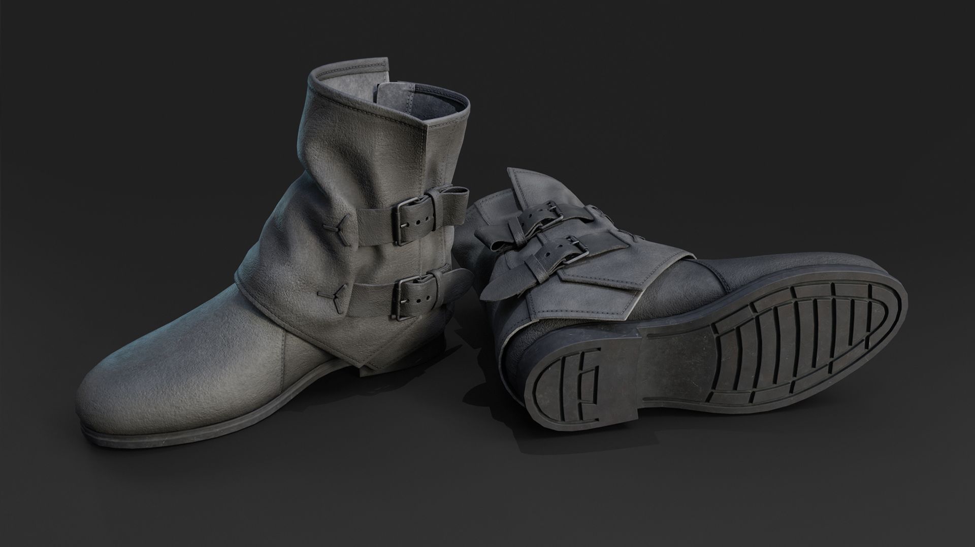 Кожаная обувь / 3d модель для игры