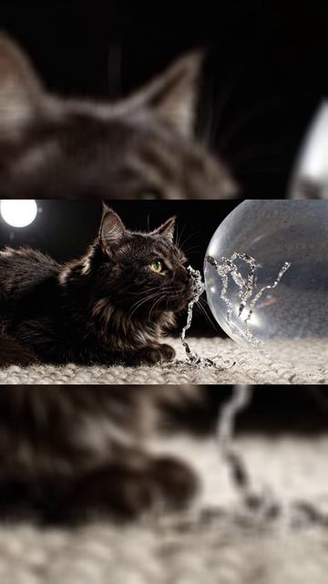 Кот, который ломает Гравитацию 🐾⚡ (Физика статики) | Static Electricity Magic vs Cat #shorts