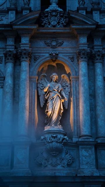 Тайны статуи ангела: искусство и свет #архитектура #скульптура #искусство
