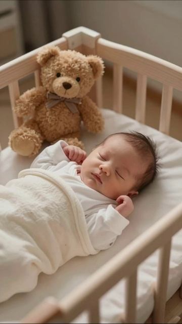 Сладкий сон малыша с игрушечным медвежонком #малыш #сон #игрушки #счастье