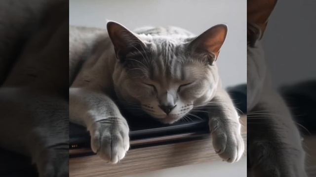 кот устал после работы