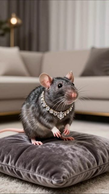 Модная крыса с украшениями, которая покоряет сердца! #крыса #питомцы #мода #видео