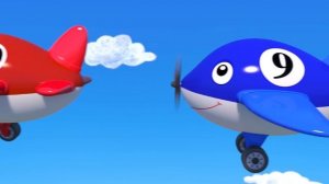 🍿 СЧИТАЛКА для детей малышей 10 САМОЛЁТИКОВ - Песенка мультик для самых маленьких