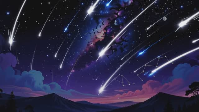 Метеорный дождь и созвездия в космосе! Волшебство ночи над горами. ✨🌌