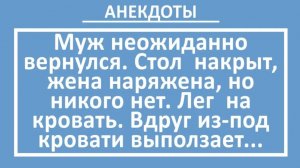 Муж неожиданно вернулся. Стол накрыт, жена наряжена... | Анекдоты смешные | Юмор