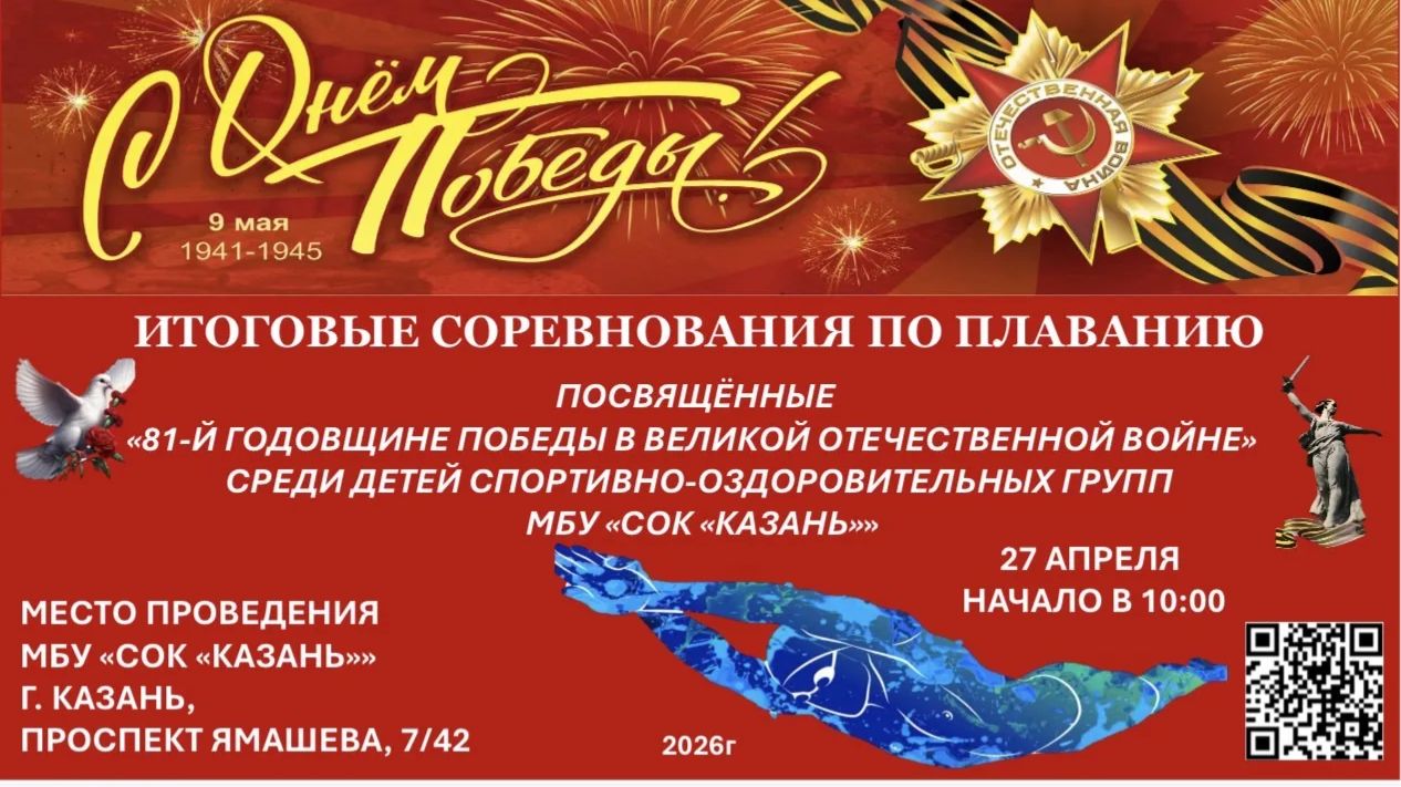 Соревнования по плаванию, посвящённые «81-й годовщине Победы в Великой Отечественной войне»