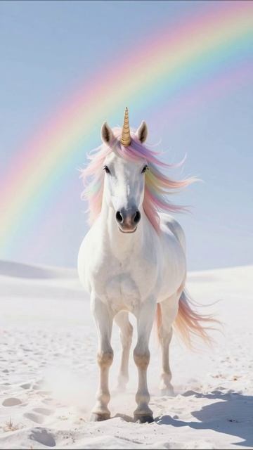 Волшебный единорог под радугой #единорог #волшебство