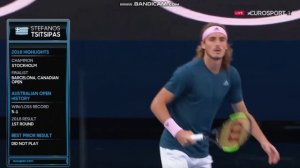 Циципас, разминка  – Tsitsipas’s  warming up