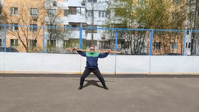 Упражнения с бревном из бука (длина 200 см, вес 2.5 кг, диаметр 5 см)-9