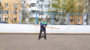 Упражнения с бревном из бука (длина 200 см, вес 2.5 кг, диаметр 5 см)-10