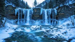 Звуки водопада зимой: нежный АСМР для расслабления