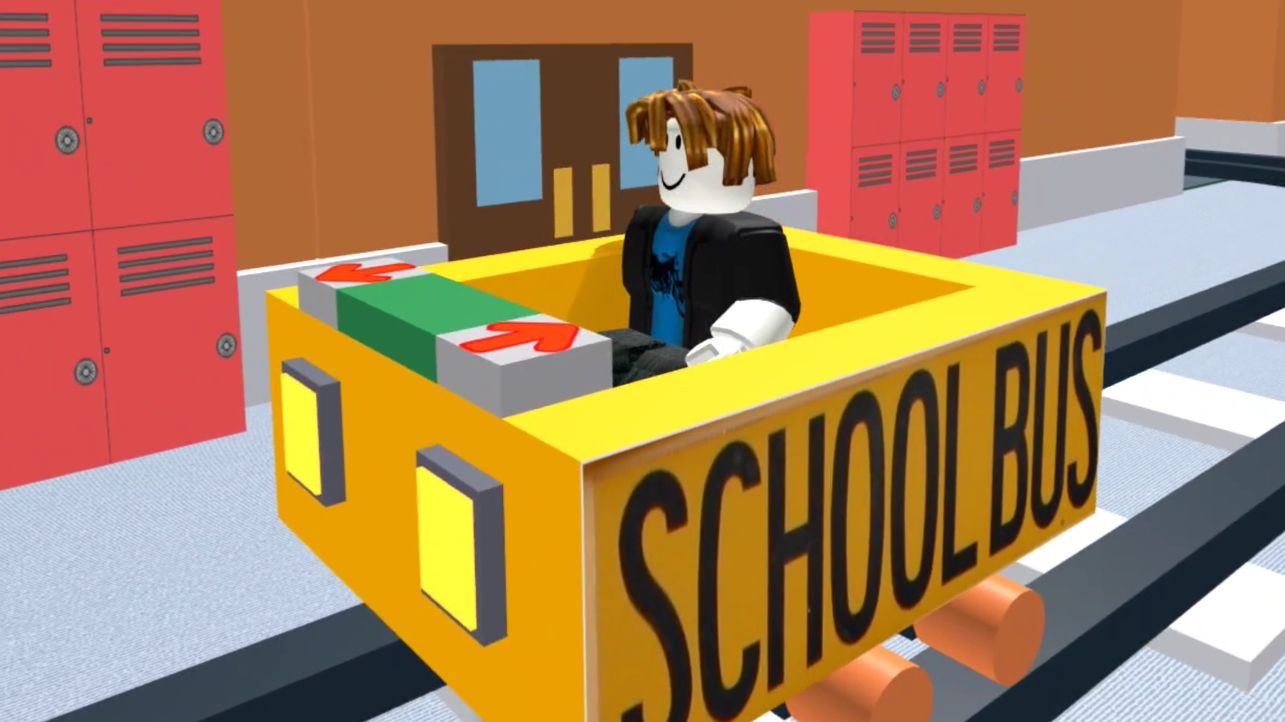 Мультики Роблокс - Поездка на тележке из школы Обби Roblox Obby