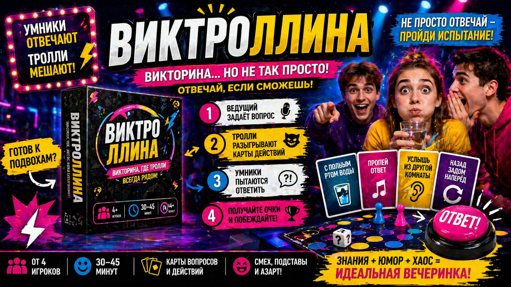 Виктроллина — правила настольной игры | как играть | викторина с подвохом