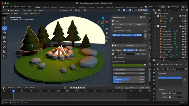 Brushstrokes Tools Add-On - Blender 4.4 Painterly Style Experiment #5 - Joyce-Anne Anthony