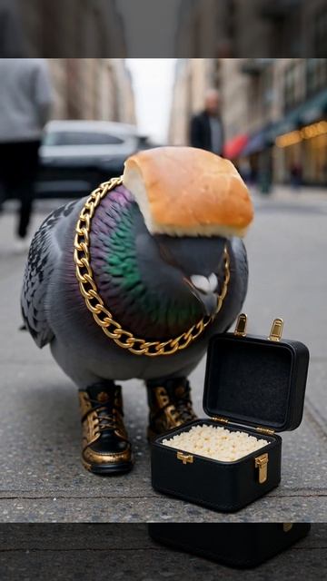 Голубь с КЕЙСОМ едет на важную встречу… а внутри ХЛЕБ 😂🐦