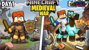 Я ВЫЖИЛ 100 ДНЕЙ В СРЕДНЕВЕКОВОЙ ВОЙНЕ В МАЙНКРАФТЕ! 😨⚔️ l СМОТРИМ ПО-РУССКИ