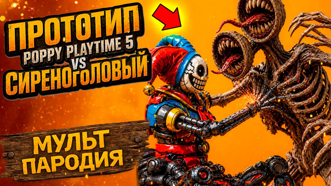 ПРОТОТИП POPPY PLAYTIME 5 против СИРЕНОГОЛОВОГО Крипти Мульт Пародия