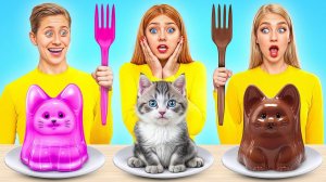 Мармеладная еда vs Настоящая еда vs Шоколадная еда Челлендж