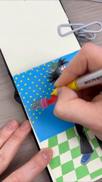 рисунок в скетчбуке «ну, погоди!»