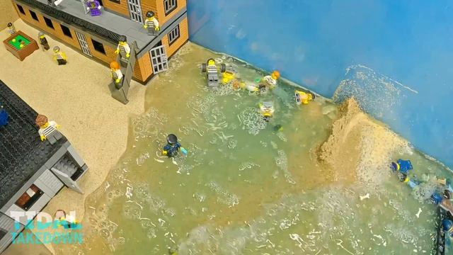 25. Maximum Security Prison Hit by Tsunami - LEGO Dam Breach Experiment - Wave Machine VS Jail смотреть онлайн