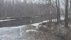 Апрель месяц, снег кружится, летает