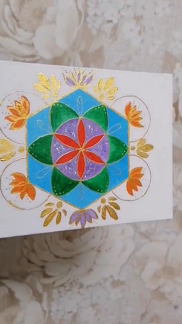 Сакральная геометрия (семя жизни) на холсте