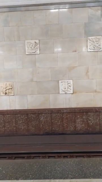 Станция метро Партизанская - интерьер, пассажиры, поезда  12