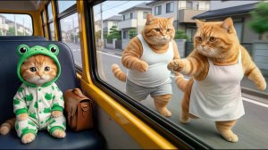 Рыжий котенок уснул в школьном автобусе. Яркие Мультики для детей. Детские мультики смотреть