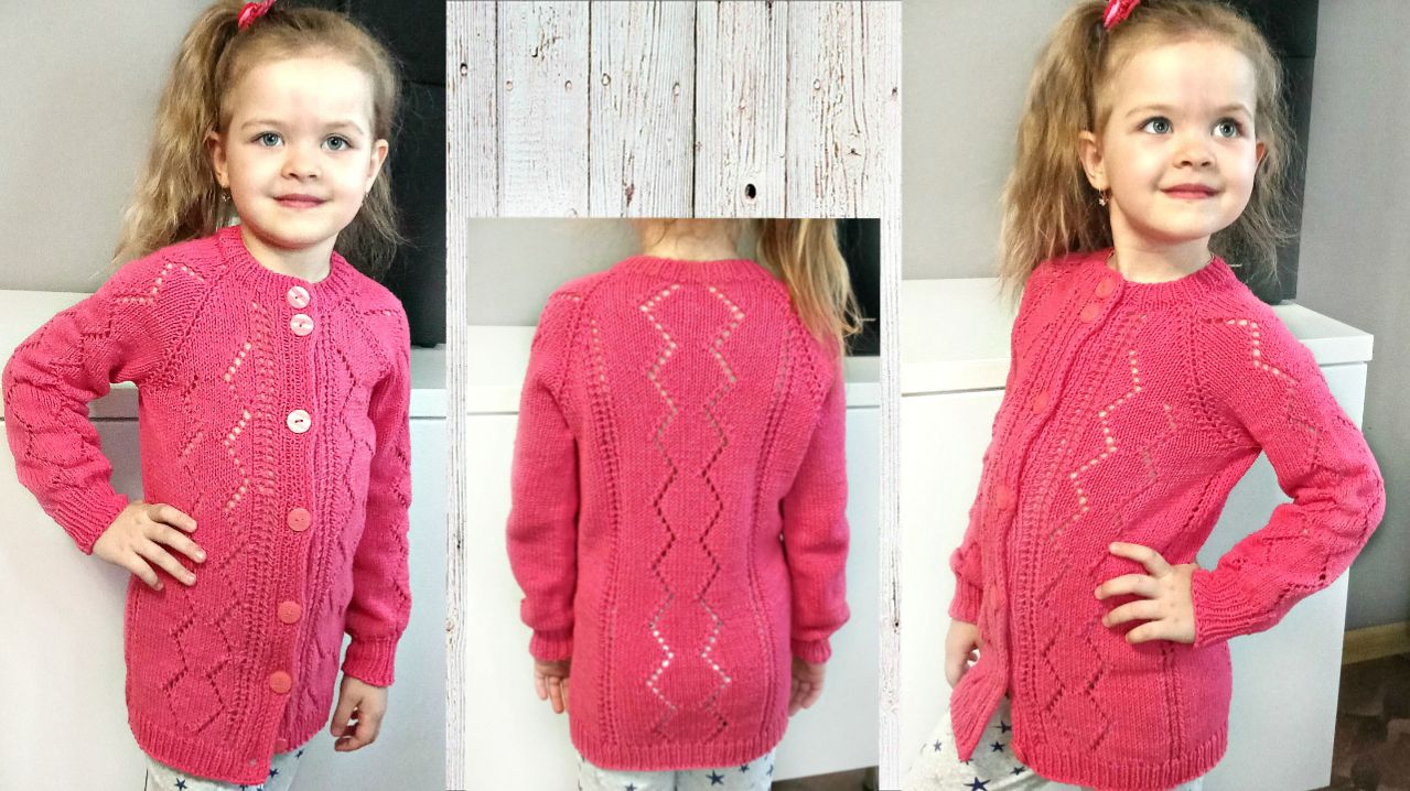 Детская "Французская" кофточка. Реглан сверху. Расчет петель, росток, вводим узор. МК Часть1.