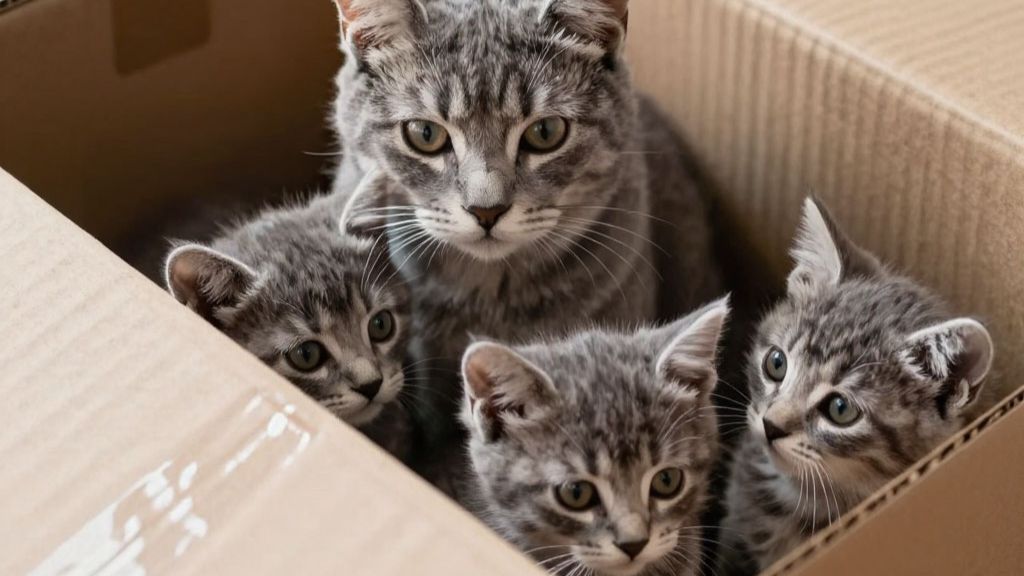 кошка с котятами