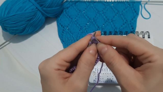 Ажурные ромбы спицами. Очень просто и красиво!!!