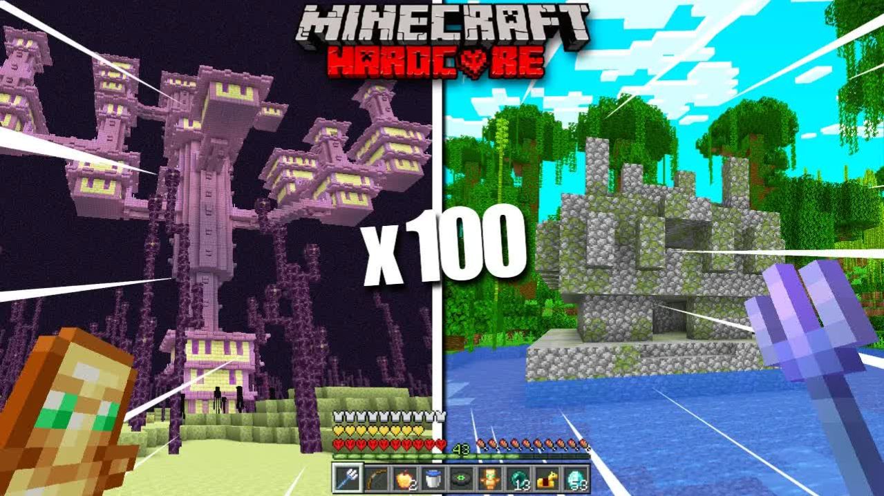 Собрал 100 ДАНЖЕЙ за 100 Дней в Майнкрафт ХАРДКОР!