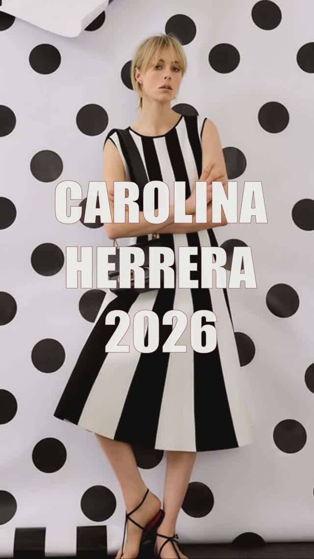 ЧЕРНО-БЕЛОЕ КИНО от CAROLINA HERRERA | Модный лукбук лето 2026 в горох и полоску