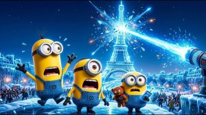 ЛЕДЯНОЙ ЛАЗЕР МИНЬОНОВ ЗАМОРАЖИВАЕТ ПАРИЖ Паника на Эйфелевой башне Забавный мультфильм про миньонов
