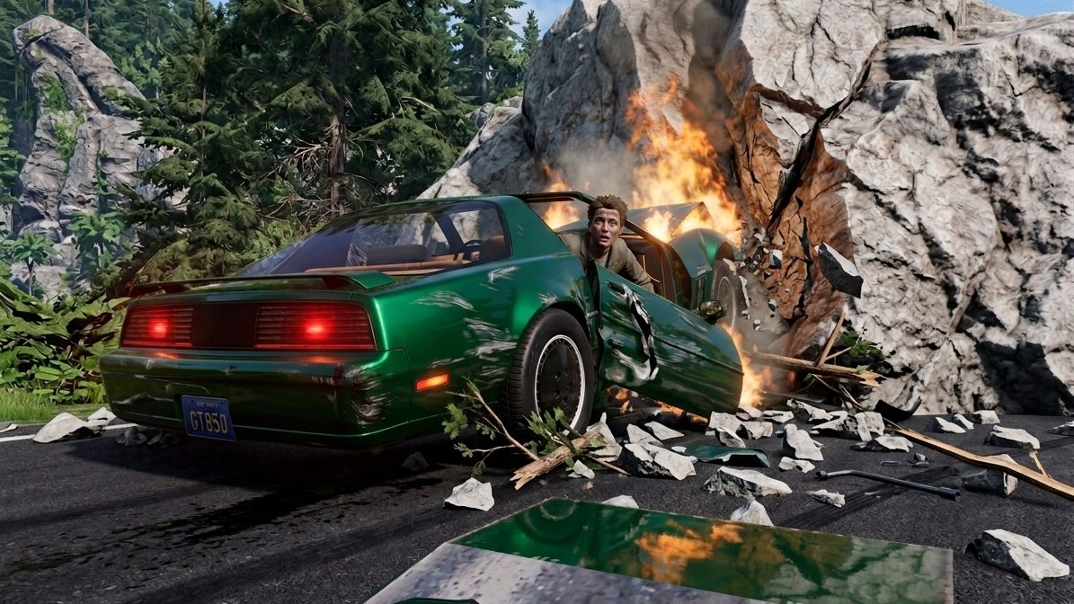 BeamNG Drive - Эпичные высокоскоростные прыжки на автомобиле