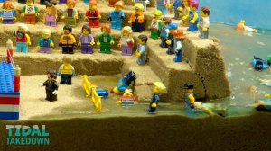 27. Tsunami Wipes Out Stadium! 150 LEGO Minifigs VS Unstoppable Wave - Dam Breach Experiment