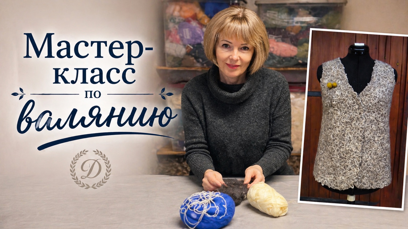 Как привалять много акриловой пряжи к шерсти.