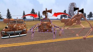 Идеальное сочетание демона с головой-громкоговорителем и старой развалины автомобиля создаёт монстра