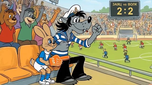 Ну погоди! Заец и Волк сидят на футбольном матче