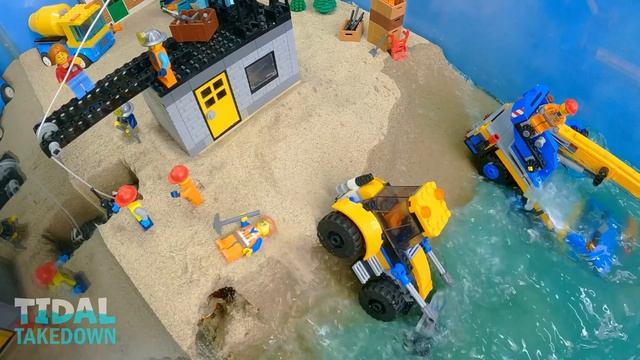 09. Lego Mine Flood Disaster - Tsunami Dam Breach Experiment - Wave Machine VS Emerald Mine смотреть онлайн