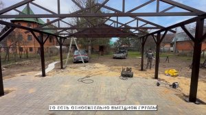 Большой двускатный навес для автомобилей 12х7,5