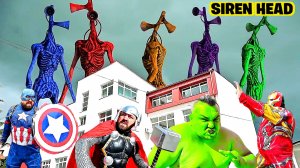 📢 СИРЕНОГОЛОВЫЙ 📢 - против СУПЕРГЕРОЕВ. Кто круче? SIREN HEAD или SUPERHEROES.