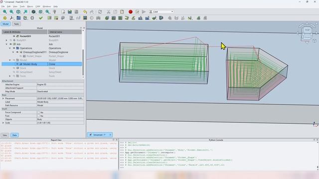 Соединений шип-паз в  FreeCAD CAM 1.1