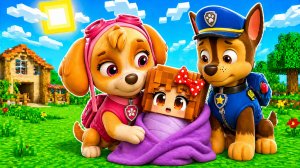 😭СКАЙ И ГОНЩИК СТАЛИ МОИМИ РОДИТЕЛЯМИ В МАЙНКРАФТ ЩЕНЯЧИЙ ПАТРУЛЬ PAW PATROL МУЛЬТИК