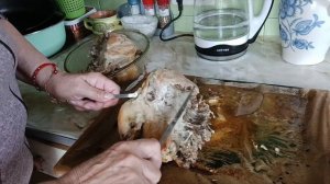 Замочила сало.Обед по рассписанию.Начинка для пирожков.