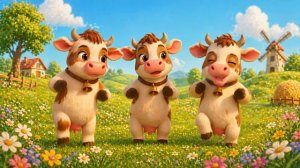 Музыка для танцев — коровки танцуют на лугу | песенка для малышей