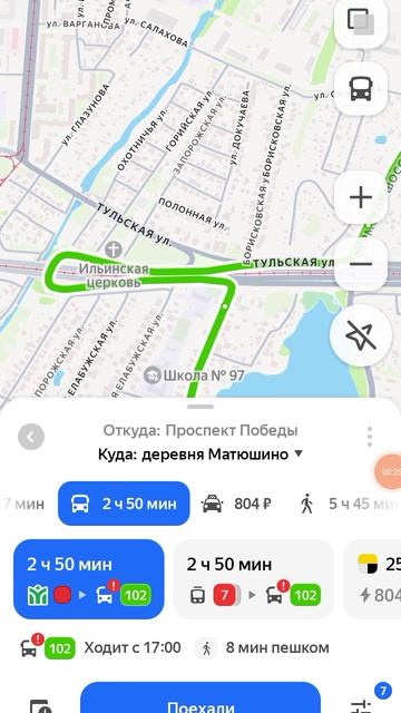 маршрут в д.матюшино