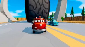 Прыгайте в Таинственную яму! Краш-тест Pixar Cars Transform Маккуин и Мэтр в Be