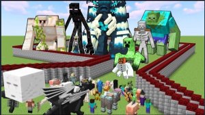 ВСЕ МОБЫ МАЙНКРАФТА УЧАСТВУЮТ В КОРОЛЕВСКОЙ БИТВЕ!!! УРОВЕНЬ ЗА УРОВНЕМ В MINECRAFT