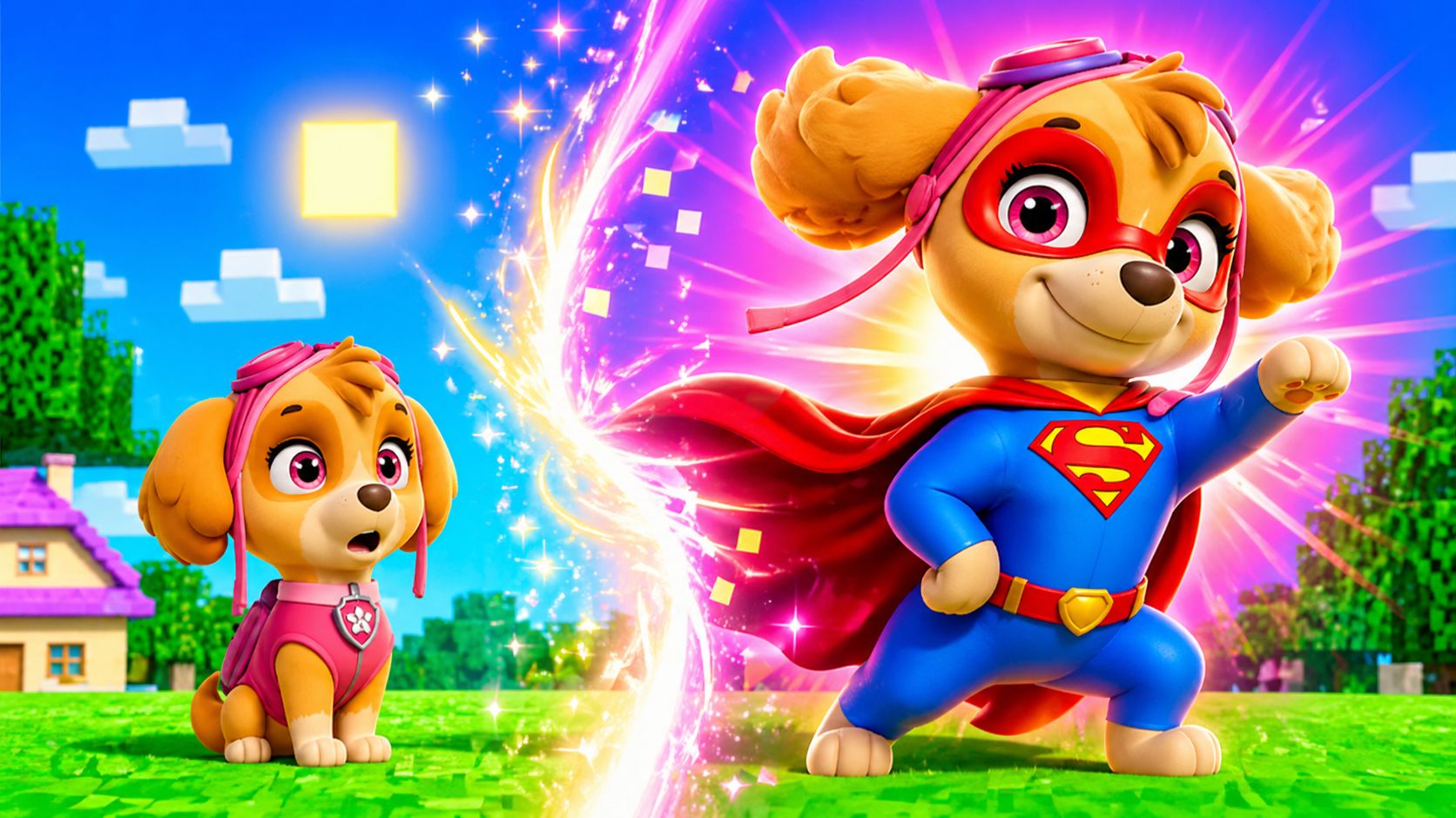 😱 СКАЙ СТАЛА СУПЕРГЕРОЕМ! ЭВОЛЮЦИЯ ЩЕНЯЧИЙ ПАТРУЛЬ В МАЙНКРАФТ